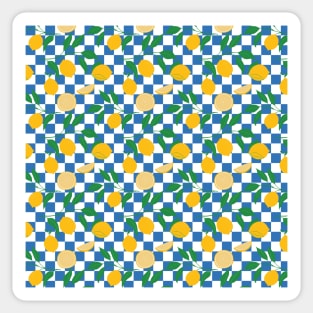 Mediterranean Lemons Checkerboard Sticker